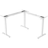 Digitus Châssis de table réglable en hauteur électrique, forme en L à 90°, Cadre Blanc