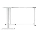 Digitus Châssis de table réglable en hauteur électrique, forme en L à 90°, Cadre Blanc