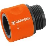 GARDENA Raccord fileté 20/27, Raccord de tuyau Orange/gris, Connecteur de tuyau, Mâle/Femelle, Noir, Orange