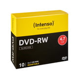 Intenso DVD-RW 4.7GB, 4x 4,7 Go 10 pièce(s), Support vierge DVD 4x, DVD-RW, 120 mm, Petit boitier, 10 pièce(s), 4,7 Go