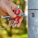 KNIPEX Clé universelle «Construction», Clés mixtes à cliquet Argent/Rouge, pour toutes les armoires et systèmes de fermeture standards