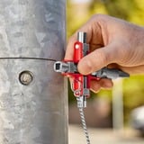 KNIPEX Clé universelle «Construction», Clés mixtes à cliquet Argent/Rouge, pour toutes les armoires et systèmes de fermeture standards