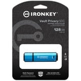 Kingston IronKey Vault Privacy 50 128 Go, Clé USB Bleu clair/Noir