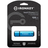 Kingston IronKey Vault Privacy 50 128 Go, Clé USB Bleu clair/Noir