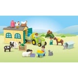 PLAYMOBIL Junior : Aventure à la ferme avec tracteur, remorque et amis animaux, Jouets de construction 
