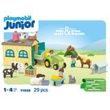PLAYMOBIL Junior : Aventure à la ferme avec tracteur, remorque et amis animaux, Jouets de construction 