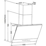 Respekta CH 77060 WA, Hotte aspirante Blanc/en acier inoxydable