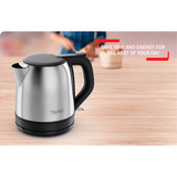 Tefal Subito, Bouilloire Acier inoxydable/Noir, 1 L, 2400 W, Noir, Acier inoxydable, Acier inoxydable, Indicateur de niveau d'eau, Sans fil