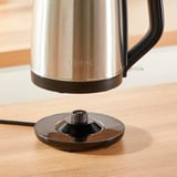 Tefal Subito, Bouilloire Acier inoxydable/Noir, 1 L, 2400 W, Noir, Acier inoxydable, Acier inoxydable, Indicateur de niveau d'eau, Sans fil