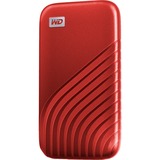 WD My Passport 2000 Go Rouge SSD externe Rouge, 2000 Go, USB Type-C, 3.2 Gen 2 (3.1 Gen 2), 1050 Mo/s, Protection par mot de passe, Rouge