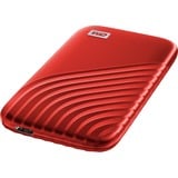 WD My Passport 2000 Go Rouge SSD externe Rouge, 2000 Go, USB Type-C, 3.2 Gen 2 (3.1 Gen 2), 1050 Mo/s, Protection par mot de passe, Rouge