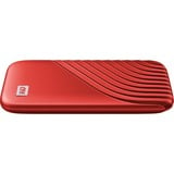 WD My Passport 2000 Go Rouge SSD externe Rouge, 2000 Go, USB Type-C, 3.2 Gen 2 (3.1 Gen 2), 1050 Mo/s, Protection par mot de passe, Rouge