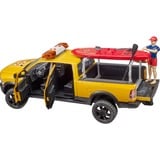 bruder Power Wagon RAM 2500 pour maître-nageur avec figurine, Stand Up Paddle et module son et lumière, Modèle réduit de voiture Jaune/Noir, 02506