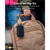 goobay Powerbank 20 000 mAh, câble USB-C intégré 13 cm, 30 watts Noir
