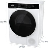 gorenje DPNA93W sèche-linge Pose libre Charge avant 9 kg Blanc, Sèche-linge pompe à chaleur à condensation Blanc/Noir, Pose libre, Charge avant, Pompe à chaleur, Blanc, Rotatif, Droite