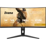 iiyama G-MASTER GCB3486WQSCP-B1 écran plat de PC 86,4 cm (34") 3440 x 1440 pixels UltraWide Quad HD Noir Moniteur gaming incurvé Noir, 1x DisplayPort, 2x HDMI, 2x USB-C, 2x USB-A, 1x RJ-45, 240 Hz, 86,4 cm (34"), 3440 x 1440 pixels, UltraWide Quad HD, 0,4 ms, Noir