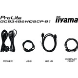 iiyama G-MASTER GCB3486WQSCP-B1 écran plat de PC 86,4 cm (34") 3440 x 1440 pixels UltraWide Quad HD Noir Moniteur gaming incurvé Noir, 1x DisplayPort, 2x HDMI, 2x USB-C, 2x USB-A, 1x RJ-45, 240 Hz, 86,4 cm (34"), 3440 x 1440 pixels, UltraWide Quad HD, 0,4 ms, Noir