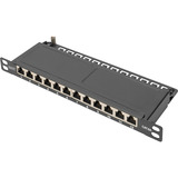 Digitus Panneau de brassage slim 10", 12 ports, Cat.6a Noir
