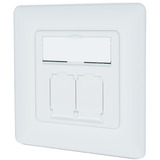 Digitus Prise de données CAT.6A, encastrée, blindée, 2x RJ-45 LSA, Boîte de jonction Blanc