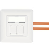 Digitus Prise de données CAT.6A, encastrée, blindée, 2x RJ-45 LSA, Boîte de jonction Blanc