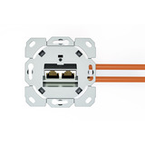 Digitus Prise de données CAT.6A, encastrée, blindée, 2x RJ-45 LSA, Boîte de jonction Blanc
