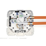 Digitus Prise de données CAT.6A, encastrée, blindée, 2x RJ-45 LSA, Boîte de jonction Blanc