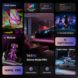 Hisense 43E77Q PRO 109,2 cm (43") 4K Ultra HD Smart TV Wifi Noir 43" Ultra HD QLED Noir, 109,2 cm (43"), 3840 x 2160 pixels, QLED, Smart TV, Wifi, Noir