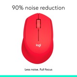 Logitech M330 SILENT PLUS, Souris Rouge, 1000 Dpi