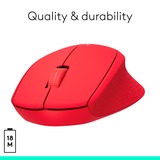 Logitech M330 SILENT PLUS, Souris Rouge, 1000 Dpi