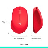 Logitech M330 SILENT PLUS, Souris Rouge, 1000 Dpi