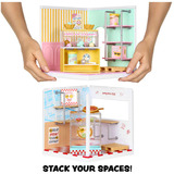 MGA Entertainment Spaces Starter Pack- Pizza, Bricolage Miniverse Spaces Starter Pack- Pizza, Café, 8 an(s), Multicolore, Plastique