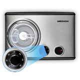Medion LIFE Machine à glace MD 18387, Sorbetière Noir/en acier inoxydable