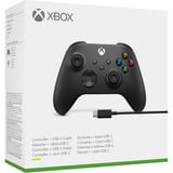 Microsoft Xbox Wireless Controller + USB-C, Manette de jeu Noir, Câble USB-C inclus | PC, Xbox One, Xbox Series X, Xbox Series S
