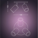 Philips Hue White & Color Ambiance Fugato spot triple, Lumière LED Blanc