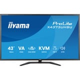 iiyama ProLite X4373UHSU-B2 42.5" 4K Ultra HD Moniteur Noir (Mat), 1x DisplayPort, 2x HDMI, 3x USB-C, 2x USB-A, 108 cm (42.5"), 3840 x 2160 pixels, 4K Ultra HD, LED, 3 ms, Noir