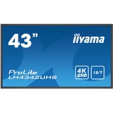 iiyama Prolite LH4342UHS-B3, Affichage public Noir, Panneau plat de signalisation numérique, 108 cm (42.5"), IPS, 3840 x 2160 pixels, 18/7