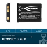 Ansmann Batterie pour Appareil Photo / Caméscope A-Oly 42B 3.7V 605 mAh, Batterie appareil photo 650 mAh, 3,7 V, Lithium-Ion (Li-Ion), 1 pièce(s)