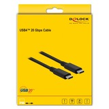 DeLOCK USB-C 4 Gen 2x2 > USB-C, Câble Noir, 2 mètres