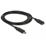 DeLOCK USB-C mâle > USB-C femelle, Câble d'extension Noir, 1,5 mètre