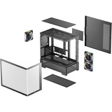 DeepCool CG380U 3F boîtier midi tower Noir | 2x USB-A | 1x USB-C | RGB | Verre trempé