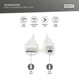Digitus Câble de connexion USB 2.0 USB-A (mâle) > USB-B (mâle) Beige
