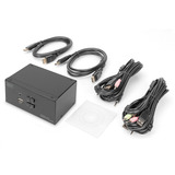 Digitus Commutateur KVM DisplayPort 2x 1, Switch KVM Noir