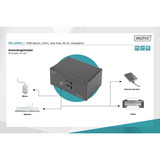 Digitus Commutateur KVM DisplayPort 2x 1, Switch KVM Noir