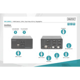 Digitus Commutateur KVM DisplayPort 2x 1, Switch KVM Noir
