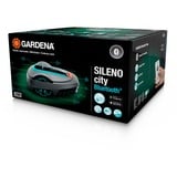 GARDENA SILENO city Tondeuse à gazon robot Batterie Noir, Bleu, Gris, Robot tondeuse Gris/Turquoise, Tondeuse à gazon robot, 600 m², 16 cm, 2 cm, 5 cm, Traction arrière 