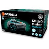 GARDENA SILENO minimo Tondeuse à gazon robot Batterie Noir, Bleu, Robot tondeuse Gris/Turquoise, Tondeuse à gazon robot, 250 m², 16 cm, 2 cm, 4,5 cm, 57 dB