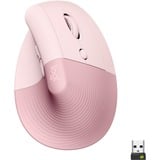 Logitech Lift souris Droitier RF sans fil + Bluetooth Optique 4000 DPI Rose, Droitier, Conception verticale, Optique, RF sans fil + Bluetooth, 4000 DPI, Rose