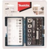 Makita Ensemble de cliquet et embouts, 21 pièces, Set d'embouts de vissage 
