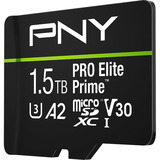 PNY Pro Elite Prime microSD 1,5 TB, Carte mémoire Noir/Vert