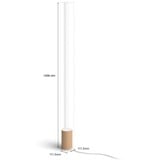 Philips Lampadaire Gradient Signe, Lumière LED Blanc/bois, Philips Hue White and Color ambiance Lampadaire Gradient Signe, Éclairage de plancher intelligent, Bluetooth/Zigbee, Blanc, LED, Aluminium, Ampoule(s) non remplaçable(s)